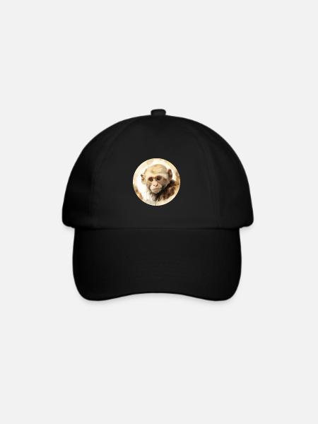 Kapuzineräffchen - Baseballkappe - Schwarz/Schwarz