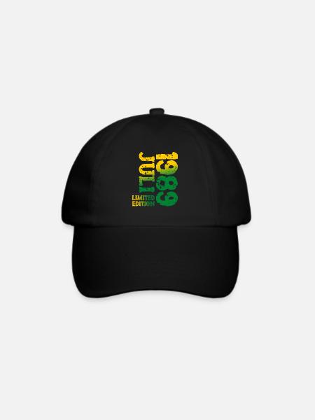 1989 Juli Limited Edition Geburtstag Geschenk - Baseballkappe - Schwarz/Schwarz