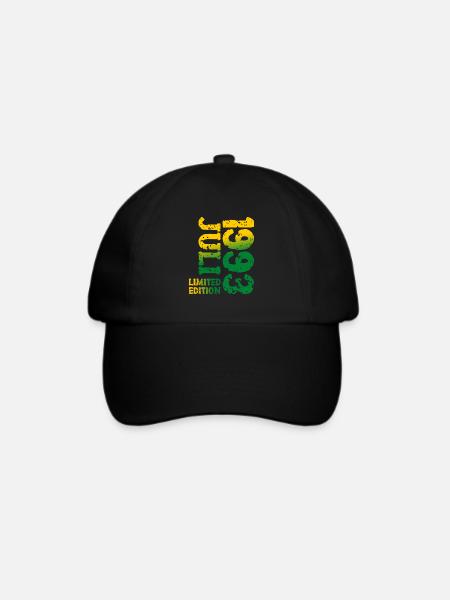 1993 Juli Limited Edition Geburtstag Geschenk - Baseballkappe - Schwarz/Schwarz