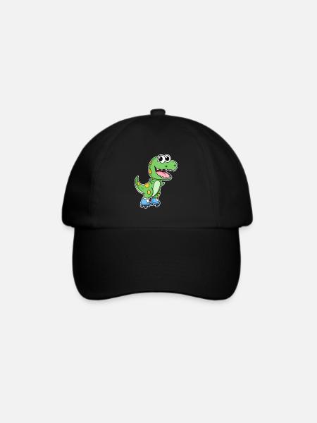 Dinosaurier Skating - Baseballkappe - Schwarz/Schwarz