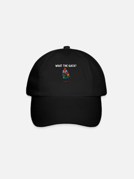 Huhn Hahn Lustiger Hühner Spruch what the gack - Baseballkappe - Schwarz/Schwarz