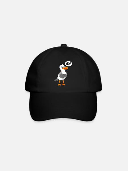 Möwen Nö! sture Möwe Seevogel Seagull - Baseballkappe - Schwarz/Schwarz