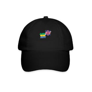 Gabun UK Flagge Britisch Gabunisch - Baseballkappe - Schwarz/Schwarz - Vorne