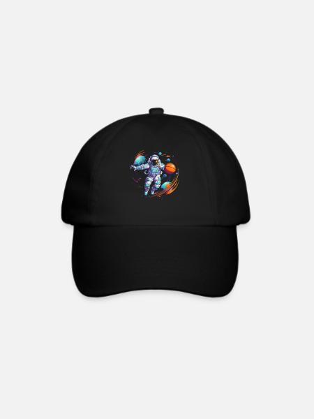 Astronaut Basketball Outerspace Basketballspieler - Baseballkappe - Schwarz/Schwarz