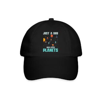 Nur ein Junge, der das Sonnensystem der Planeten liebt - Baseballkappe - Schwarz/Schwarz - Vorne