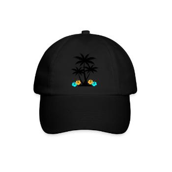 palme hibiskus - Baseballkappe - Schwarz/Schwarz - Vorne