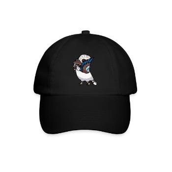 Lachender Hans Vogel Jägerliest Kawaii Emoticon - Baseballkappe - Schwarz/Schwarz - Vorne