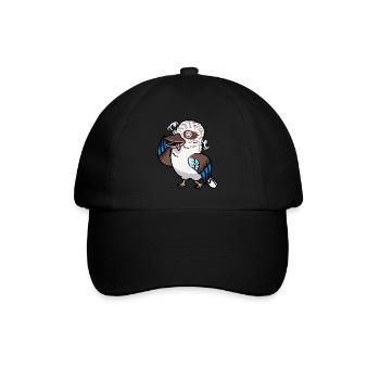 Lachender Hans Vogel Jägerliest Kawaii Emoticon - Baseballkappe - Schwarz/Schwarz - Vorne