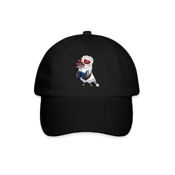 Lachender Hans Vogel Jägerliest Verliebt Kawaii - Baseballkappe - Schwarz/Schwarz - Vorne