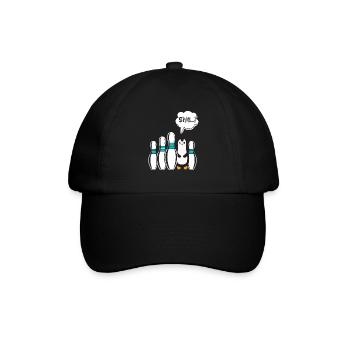 Bowling Lustig Pinguin Shit...! Bowlingbahn - Baseballkappe - Schwarz/Schwarz - Vorne
