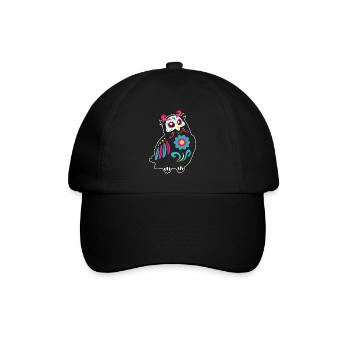 Dia de Los Muertos Eule Eulen Mexiko - Baseballkappe - Schwarz/Schwarz - Vorne