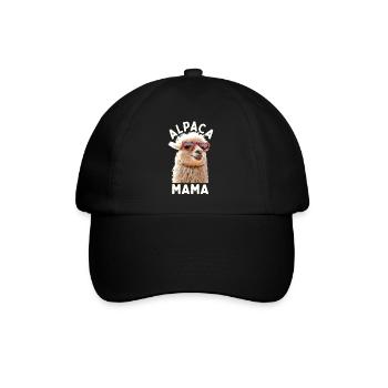 Alpaka Mama Alpaca Mutter Lama Muttertag Alpaka - Baseballkappe - Schwarz/Schwarz - Vorne