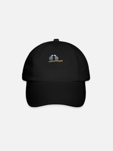 Graupapagei I Papagei Motiv für Vogel Halter - Baseballkappe - Schwarz/Schwarz