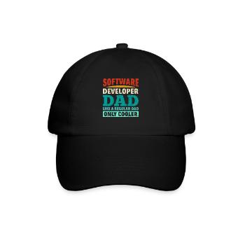 Software Developer Dad - Software Programmierer - Baseballkappe - Schwarz/Schwarz - Vorne