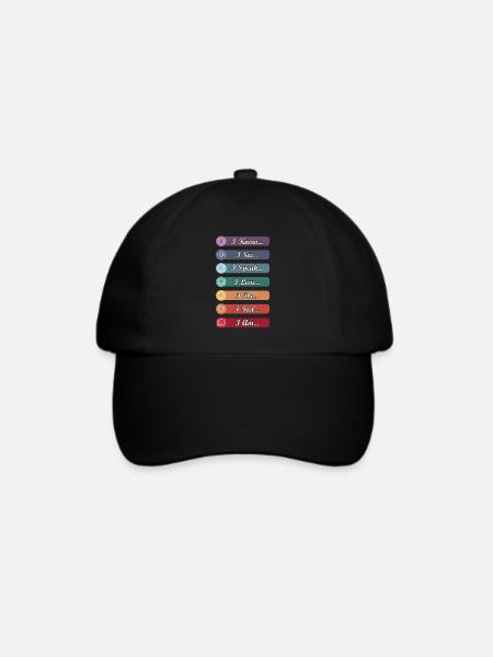 Yoga Chakra Symbole - Baseballkappe - Schwarz/Schwarz