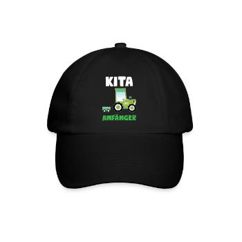 Kita Anfänger Traktor Kita-Anfang Geschenk - Baseballkappe - Schwarz/Schwarz - Vorne