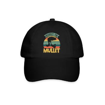 Mullet Frisur Vokuhila Frisur - Baseballkappe - Schwarz/Schwarz - Vorne