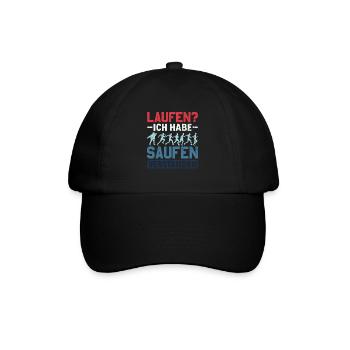 Laufen? - Ich habe saufen verstanden Alkohol - Baseballkappe - Schwarz/Schwarz - Vorne