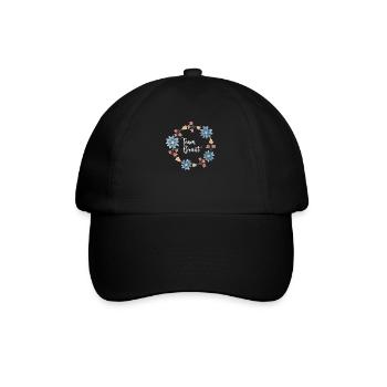 Team Braut I Blumenkranz Hochzeit Boho Stil - Baseballkappe - Schwarz/Schwarz - Vorne