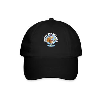 Frohe Thanksmas Santa Truthahn Tag Thanksgiving - Baseballkappe - Schwarz/Schwarz - Vorne