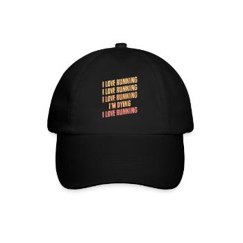 Retro I Love Running Humor A Running Enthusiast - Baseballkappe - Schwarz/Schwarz - Vorne