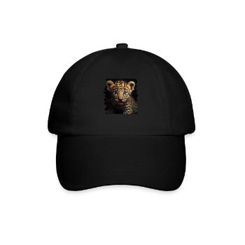 Leoparden Leoparde realistic Leopard - Baseballkappe - Schwarz/Schwarz - Vorne