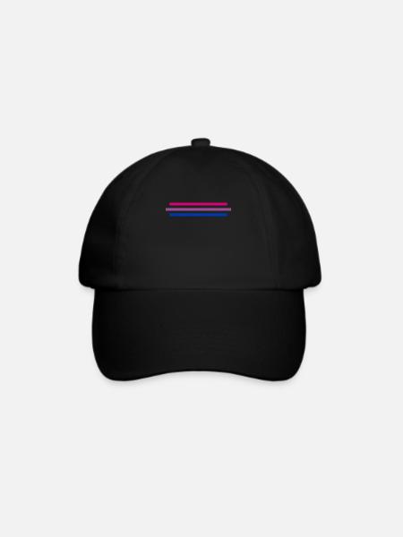 Bisexuelle Flaggenfarben LGBTQ Pride stolze bisexu - Baseballkappe - Schwarz/Schwarz