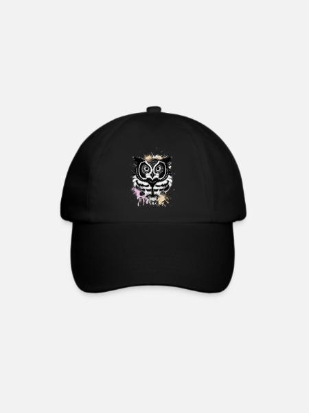 Eule - Baseballkappe - Schwarz/Schwarz