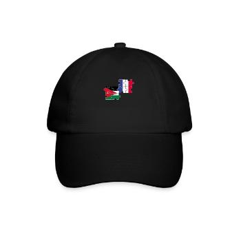 Jordanien Frankreich Flagge Französisch Jordanier - Baseballkappe - Schwarz/Schwarz - Vorne
