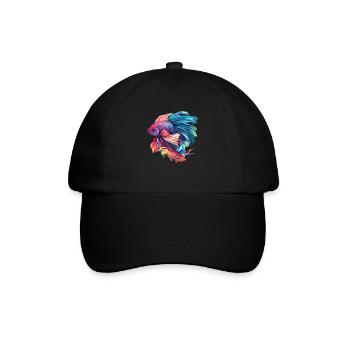 Bettafish Lebendige Farben - Baseballkappe - Schwarz/Schwarz - Vorne