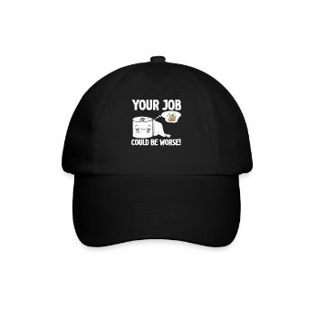 Dein Job könnte schlimmer sein Toilettenpapier - Baseballkappe - Schwarz/Schwarz - Vorne