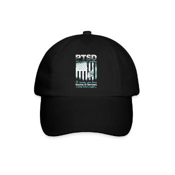 PTBS ist kein Zeichen von Schwäche - Baseballkappe - Schwarz/Schwarz - Vorne