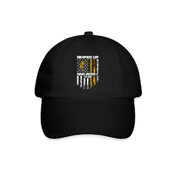 Retro Elektroinstallateur - Leitungsmonteur - Baseballkappe - Schwarz/Schwarz - Vorne