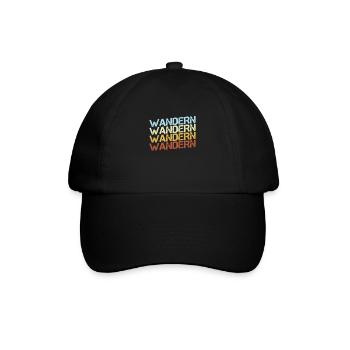 Wandern Retro - Baseballkappe - Schwarz/Schwarz - Vorne