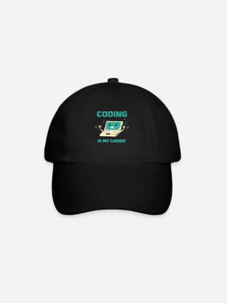 Programmierer Coding Fitness Lustiges Informatiker - Baseballkappe - Schwarz/Schwarz