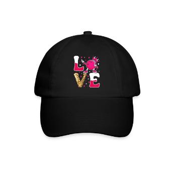 LOVE Bowling Shirt Damen Bowlingbahn Outfit - Baseballkappe - Schwarz/Schwarz - Vorne