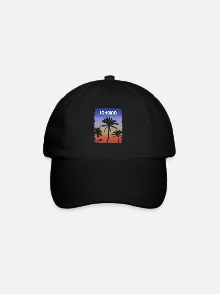 Lahaina Maui Hawaii Sonnenuntergang Urlaub Souvenir Palme - Baseballkappe - Schwarz/Schwarz
