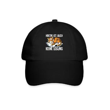 Hektik Ist Auch Keine Lösung - Baseballkappe - Schwarz/Schwarz - Vorne