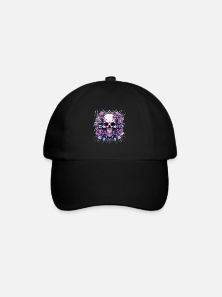 Totenkopf - Baseballkappe - Schwarz/Schwarz