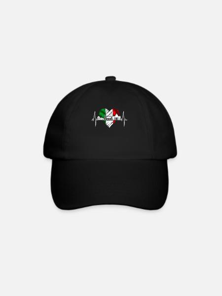 Rom Kolosseum Herzschlag Roma Skyline Rome Italien - Baseballkappe - Schwarz/Schwarz
