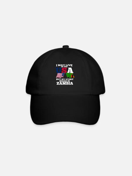 Sambia - Baseballkappe - Schwarz/Schwarz