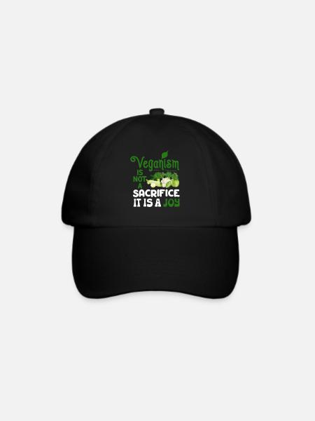Vegan Veganismus - Baseballkappe - Schwarz/Schwarz