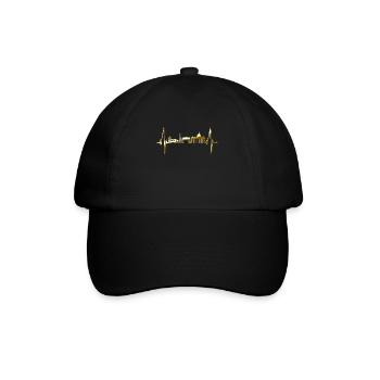 Rom Kolosseum Herzschlag Roma Skyline Rome Italien - Baseballkappe - Schwarz/Schwarz - Vorne
