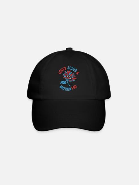 Liebt Jesus und Amerika auch Gott Christ - Baseballkappe - Schwarz/Schwarz