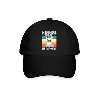 Deutschland Mein Herz schlägt in Dirndl Frauen - Baseballkappe - Schwarz/Schwarz - Vorne