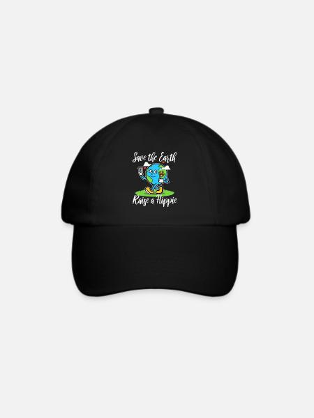 Save The Earth Raise A Hippie - Baseballkappe - Schwarz/Schwarz