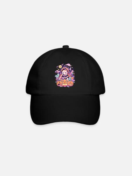 Ästhetik Anime Halloween - Baseballkappe - Schwarz/Schwarz