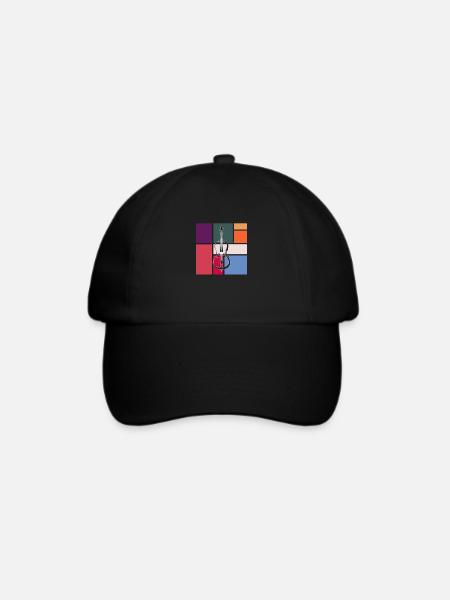 Geige - Baseballkappe - Schwarz/Schwarz