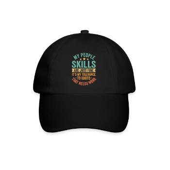 Meine sozialen Fähigkeiten sind in Ordnung - Baseballkappe - Schwarz/Schwarz - Vorne