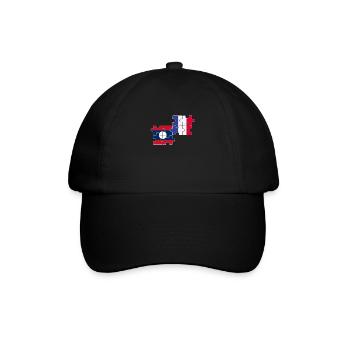 Laos Frankreich Flagge Französisch Laote - Baseballkappe - Schwarz/Schwarz - Vorne